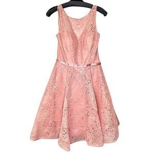 Clarisse Lace Sleeveless Pleated Blush Pink 3335 Homecoming Dress Size Small